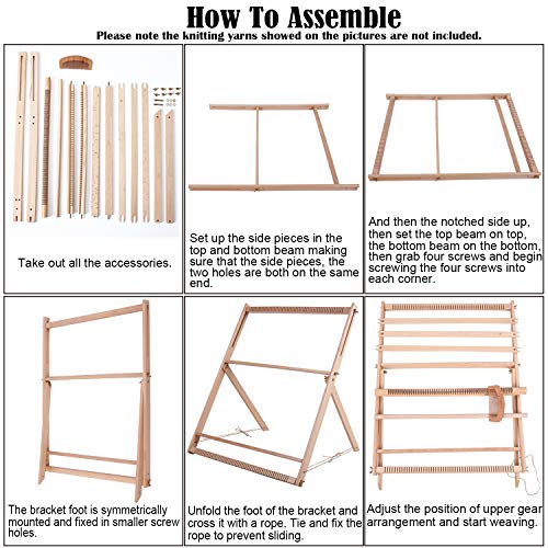 WILLOWDALE 25.2"H x 19.3"W Weaving Loom with Stand Wooden Multi-Craft Weaving Loom Arts & Crafts, Extra-Large Frame, Develops Creativity Weaving WILLOWDALE