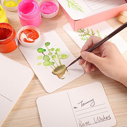 48 Sheets 4x6 Watercolor Postcards, 140lb/300gsm Blank Postcards Watercolor Paper Cards Art Supplies Christmas Gifts for Painting, DIY, Mailing, Prudiut