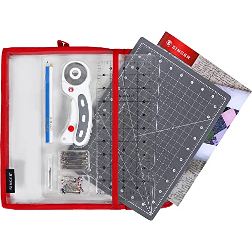 SINGER Learn to Quilt Sewing Kit for Beginners and Adults with Rotary Cutter, Cutting Mat, Acrylic Ruler, and More SINGER
