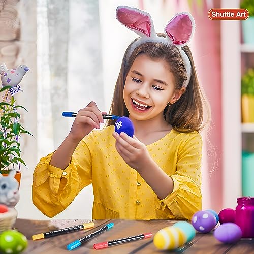 Shuttle Art 36 Colors Dual Tip Acrylic Paint Markers, Brush Tip and Dot Tip Acrylic Paint Pens for Rock Painting, Ceramic, Wood, Canvas, Plastic, Shuttle Art