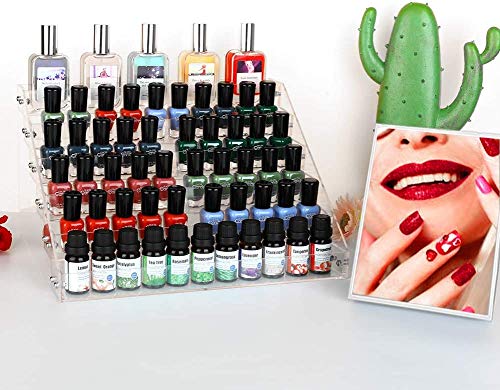 Kingtaily Nail Polish Organizer 72 Bottles of 6 Layers Acrylic Display Rack Storage Rack, Clear Essential Oil Stand Holder, Sunglasses Kingtaily
