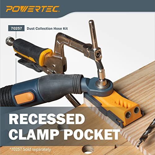 POWERTEC 71643 Twin Pocket Hole Jig for Woodworking w/Dust Collector Adapter POWERTEC