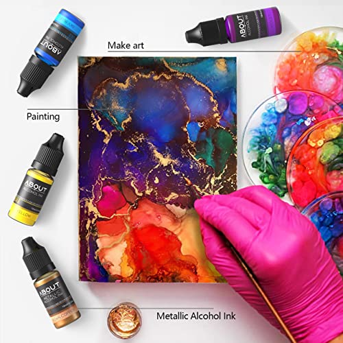 Alcohol Ink Set, 30 Bottles Vibrant Colors Concentrated Alcohol-Based Ink, Metal Dyes, for Resin Petri Dish Making, Epoxy Resin Art, Tumbler Cup About life