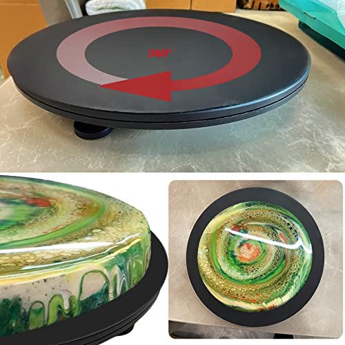 JIOFAVIU Resin Leveling Rotary Table with Silicone Craft Mat & Leveling Tool, 15.8" Resin Craft Leveling Board for Silicone Mold, Epoxy Resin, UV Jiofaviu