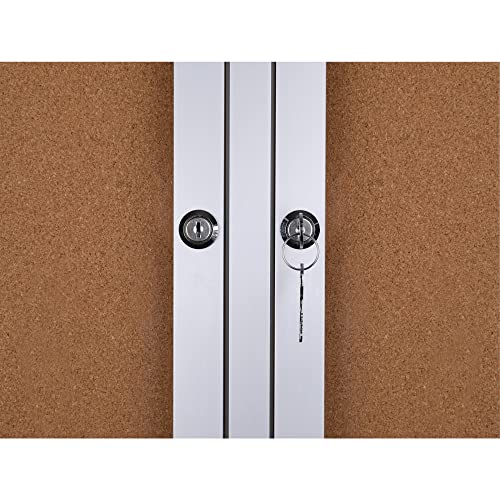 WorkPro® Enclosed Double-Door Cork Bulletin Board, 36" x 48", Aluminum Frame With Silver Finish WorkPro