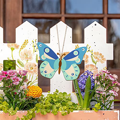 Large Size 7" Wooden Spring Ornaments to Paint, Butterfly Wooden DIY Blank Unfinished Round Wood Discs Ornament for Crafts Hanging Decorations(10PCS) Sophena