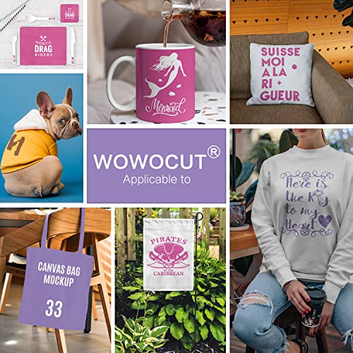 WOWOCUT Infusible Transfer Ink Sheets, Pink and Light Purple Solid Color Heat Transfer Paper 2 Packs Bundle, 12"X12" Sublimation Sheet for Cricut WOWOCUT