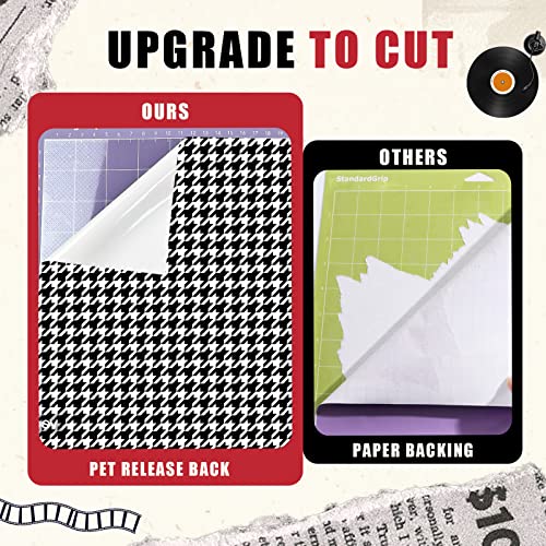 Tintnut Houndstooth Permanent Vinyl Roll - 12 inch x 5ft, Patterned Adhesive Vinyl Compatible with Cricut Machine, Black and White Permanent Outdoor Tintnut