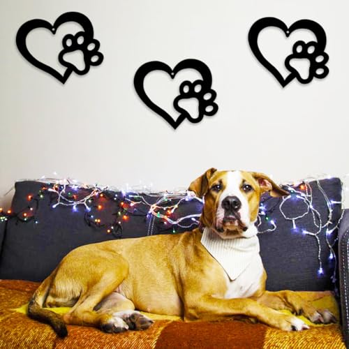 30pcs Dog Paw Heart Wood DIY Crafts Cutouts Wooden Cat Claw Heart Shaped Hanging Ornaments for DIY Projects Dog Pets Themed Party Decorations JEKEJIAJIU