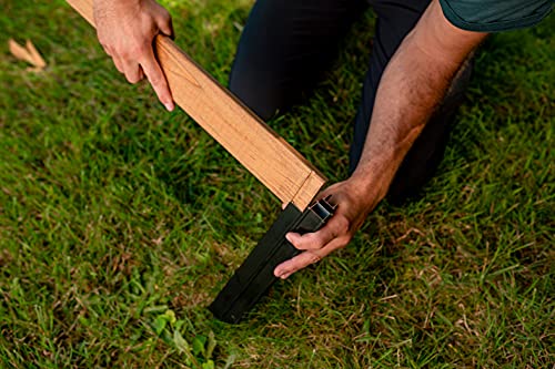 Vita Mezza 4 Foot x 4 Foot x 11 inch Cedar Wood Modular Garden Bed with Black Aluminum Posts, FSC, Woodgrain, Golden Brown, Pre-Stained, VT17703 Vita