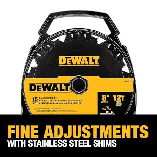 DEWALT Stacked Dado Saw Blade 8 Inch 12 Tooth (DW812DADO) DEWALT
