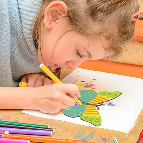 Large Size 7" Wooden Spring Ornaments to Paint, Butterfly Wooden DIY Blank Unfinished Round Wood Discs Ornament for Crafts Hanging Decorations(10PCS) Sophena