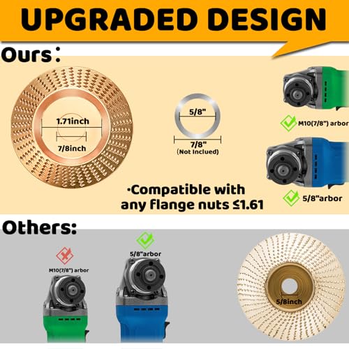 4PCS Angle Grinder Wood Carving Disc Set for 4" or 4 1/2" Attachment, Stump Tool Grinder Disc Wheel Attachments for Woodworking, Wood Shaping Carving Feirenql