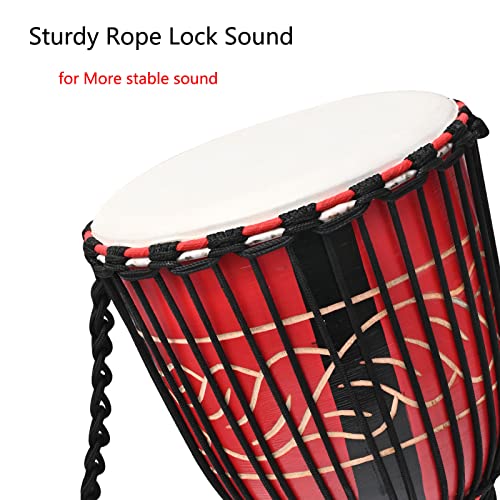 AIMEIS Djembe,10" African Drum Carved of Mahogany Goatskin Hand Drums for Adults Beginner (Red) AIMEIS