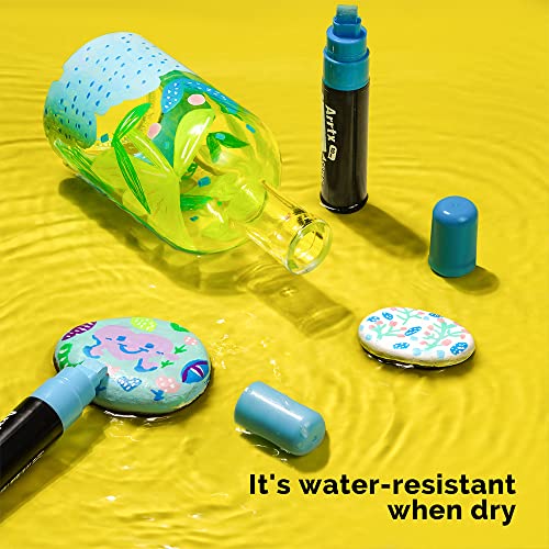 Arrtx Acrylic Jumbo Markers 10mm Broad Tips Acrylic Paint Pens for Stone, Glass, Easter Egg, Wood and Fabric Painting-No Toxic,No Odor Arrtx