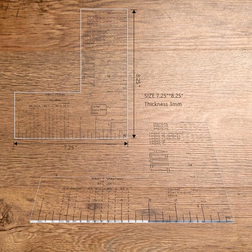 Left Chest Logo Placement Tool for Heat Press, Embroidery Placement Ruler, Acrylic Tshirt Ruler for Pocket Prints Colini