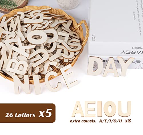 CMIOUEO 2" Wooden Letters - 170 Pcs Wood Alphabet Letters for Crafts Wood Letters Sign Decoration Unfinished Wood Letters for Painting/Wall ilauke
