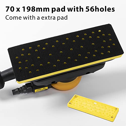 3 x 8 in Jitterbug Air Orbital Sander, 70 mm x 198 mm 1/8 in Orbit, 10,000 Max OPM Non-Vacuum with Extra Hook-Loop Pad and 15pcs (80/120/180/320/400) UPWOOD