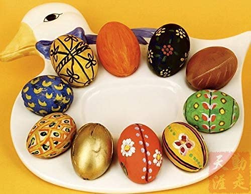 Unfinished Unpainted Wooden Eggs 20 Pack 2.5" x 1-7/8" Easter DIY Craft Eggs for Easter Decorate TAI JI