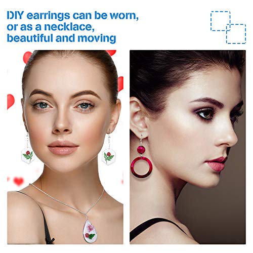 4 Pieces Earring Molds Silicone, Epoxy Resin Molds DIY Craft for DIY Women Earrings, Pendants, Rings, Jewelry Craft Supplies (Geometric) Patelai