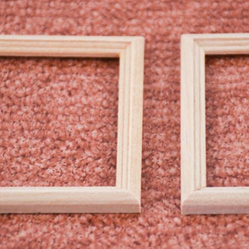 Exceart 6Pcs 1/12 Wood Dollhouse Furniture Unfinished Mini Photo Frame Artificial Miniature Scene Model DIY Wall Art Painting Toys for Nursery Room EXCEART