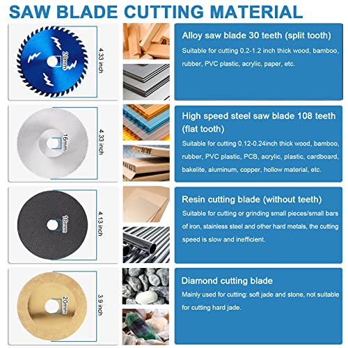 MXBAOHENG Mini Precision Table Saw 4” Small Portable Hobby Table Saw for Crafts, 1.18 Inch Cutting Depth, DIY Mini Table Saw 120W with Sanding Disc MXBAOHENG