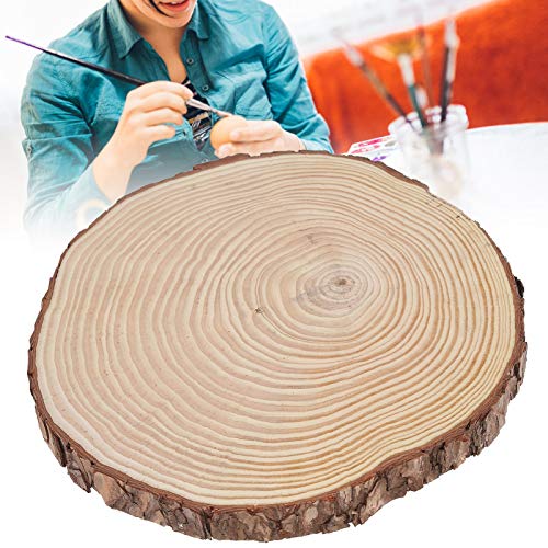 Large Natural Wood Slices, Unfinished Round Wood Discs Wooden Circles for Arts with Bark for Crafts, Centerpieces, Paintings(22.5x23) HERCHR
