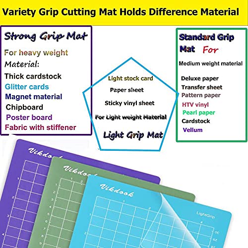 VIKDOOK Cutting Mat for Cricut Joy 4.5” X12” 4.5”X6.5” Variety Grip Sticky Cutting Mat Pack Blue Light Grip Green Standard Grip Purple Strong Grip 6 VIKDOOK