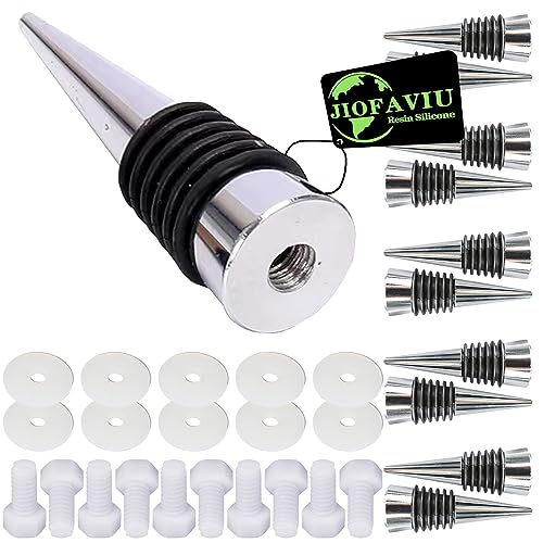 JOFAVIU 10 Pcs Resin Wine Bottle Stoppers Molds Set Accessories, Wine Stopper for Silicone Molds Epoxy Resin, Stopper Epoxy Resin Silicone Molds Set Jiofaviu