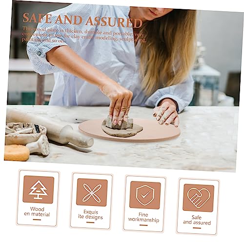 Tofficu Sculpture Base Clay Tools Ceramic Wheel Bat Clay Sculpting Board Flat Unfinished Wood Bases for Doll Wood Carving Tools Ceramic Tools Cake Tofficu