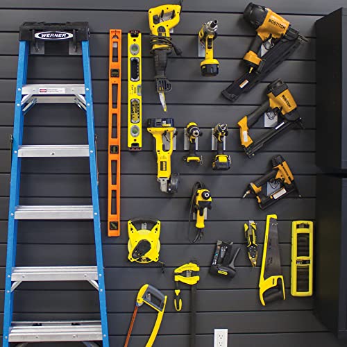 Proslat 88105 Heavy Duty PVC Slatwall Garage Organizer, 8-Feet by 4-Feet Section, 10 Panels, Charcoal (Dark Grey) PROSLAT