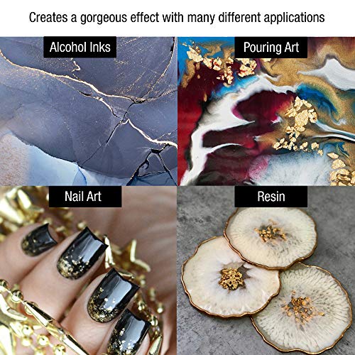 U.S. Art Supply Metallic Foil Schabin Gilding Metal Leaf Flakes 30 Gram Kit - Set of 3 Colors Imitation Gold and Silver, Copper in 10 Gram Bottles - U.S. Art Supply