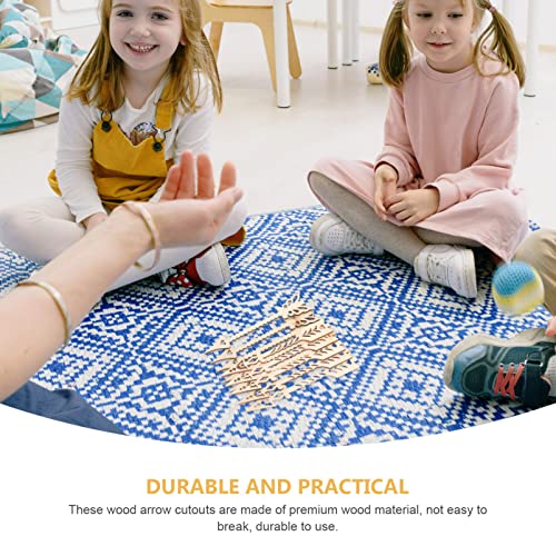 SEWACC 10pcs Unfinished Arrows Wood Pieces Wooden Shape Cutouts DIY Blank Wood Sign Arrows Cutout Embellishment for Wedding Birthday Party SEWACC