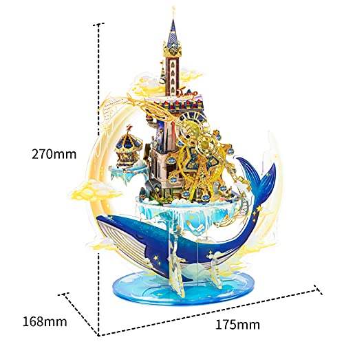 MU 3D Palace Metal Puzzles for Adults Starlit Amusement Park, DIY Model Kits Block Building Landscape Architecture Jigsaw, Birthday New Year Gift MU
