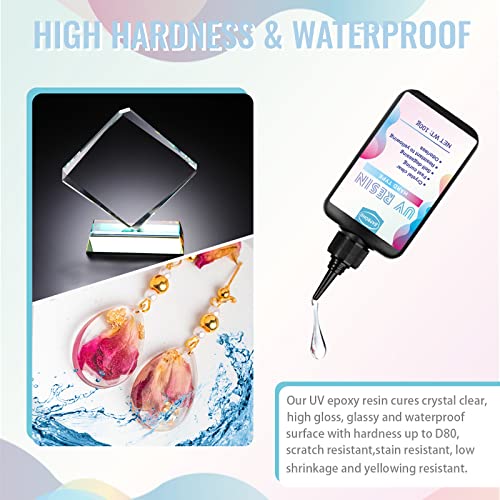 UV Resin kit Jewelry Making: 200g Crystal Clear Hard Glue Epoxy Resin for Beginners DIY Art Crafts Casting Curing SAPBOND