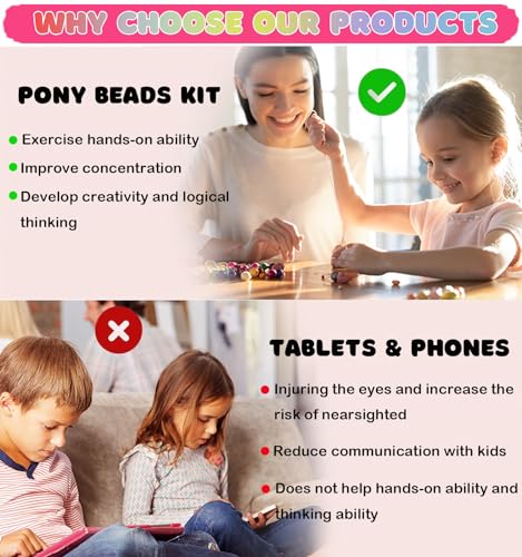 MontoSun Bead Bracelet Making Kit, Friendship Bracelets Making Beads Kit, Pony Beads Charms Beads Clay Flower Letter Beads for Jewelry Making Kit, MontoSun