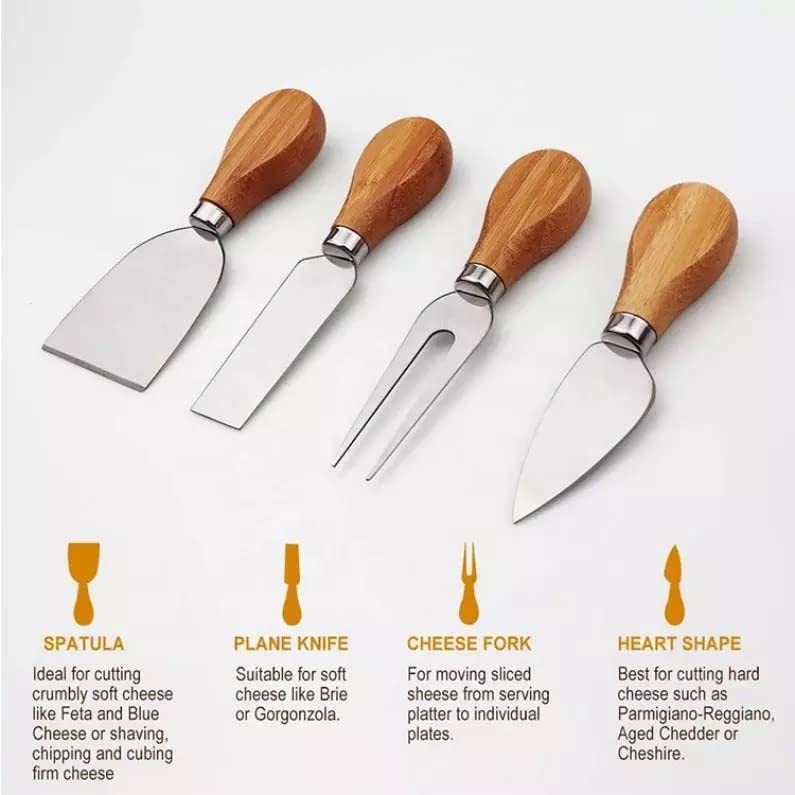Personalized Bamboo Charcuterie Board Set/10pcs Cheese Board And Knife Set, Realtor Closing gift, Custom Charcuterie board, Wedding Gift WoodArtSupply