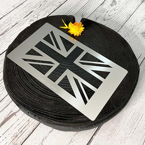 Aleks Melnyk No.430 Metal Stencil, British Flag, Royal Union Flag, Union Jack, Small Stencil, 1 PC, Template for Wood Burning, Engraving, Crafting, Aleks Melnyk