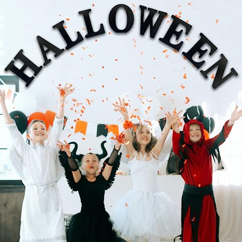 AOCEAN 8 inch Black Wood Letters Unfinished Wood Letters for Halloween Decorative Standing Letters Slices Sign Board Decoration for Craft Home Party AOCEAN