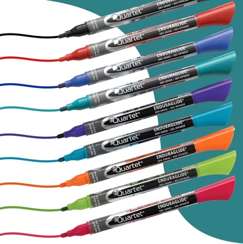The Mega Deals Quartet Dry Erase Markers, 2 Whiteboard Erasers Bundle - 12 Count Assorted Fine Tip Whiteboard Markers and 2 Magnetic Dry Erase Eraser The Mega Deals