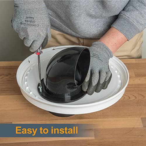 POWERTEC 70292 4-Inch Cyclone Dust Collection Elbows and Couplers Separator Kit for Woodworking Debris Containers, Buckets and Barrels POWERTEC