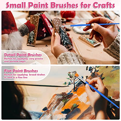 126 Pcs Small Paint Brushes Bulk, Kids Paint Brushes with Flat and Round Pointed Paint Brushes Set, Craft Brushes for Classroom Acrylic Oil Evatage