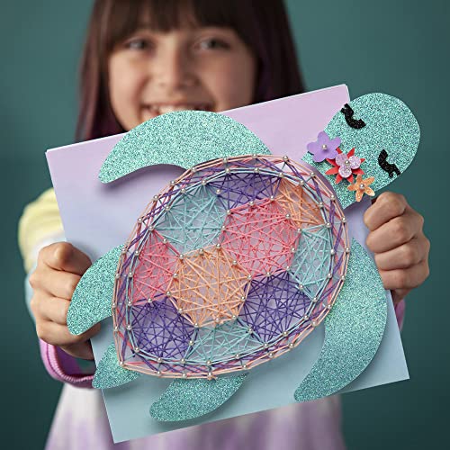 Craft-tastic — String Art Sea Turtle for 2 Fun Craft Projects — Sea Turtle and Hibiscus Flower — Ages 10+ Craft-tastic