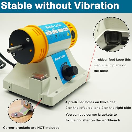 VOELIGT Jewelry Polisher Bench Buffer Polishing Machine 110V 320W Bench Grinder Dental Buffer with Cloth Wheels, Fiber Wheel, Polish Compound, VOELIGT