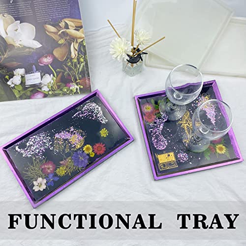 ResinWorld Shot Glass Serving Tray Mold + Rectangle Square Tray Mold for Resin ResinWorld