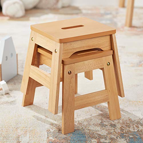 Melissa & Doug Wooden Stools - Set of 2 (Natural) Melissa & Doug