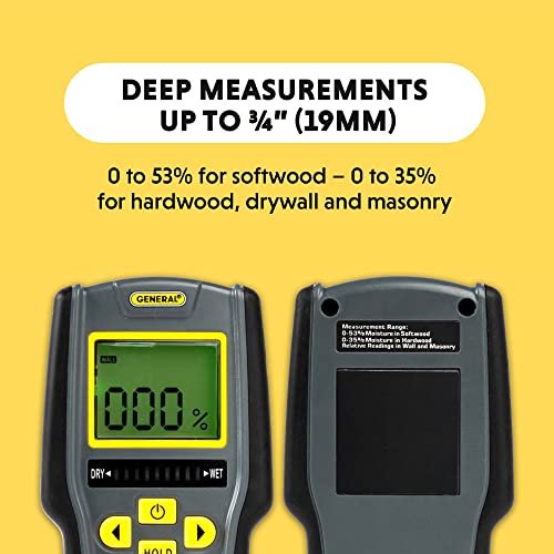 General Tools Digital Moisture Meter MMD7NP - Humidity Sensor- Pinless and Non-Invasive General Tools