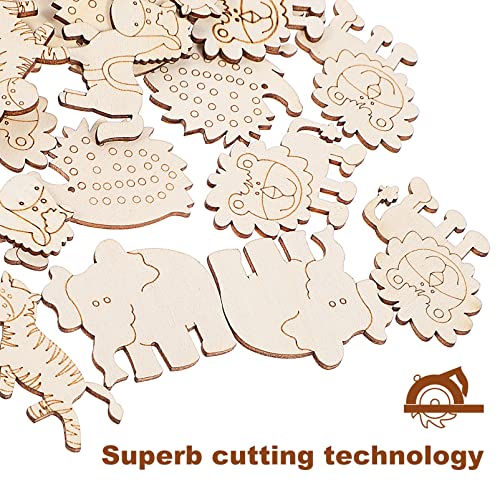 PRETYZOOM 100 Pcs Wooden Shapes Embellishments Animal Cutouts Wooden Shapes for Crafts Unfinished Wood Cutouts Animal for Crafts PRETYZOOM