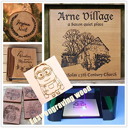 Comgrow Laser Engraving Machine for Dog Tag Metal Wood Silicone,Portable Desktop Laser Engraver Machine Tumblers Leather Glass Acrylic Comgrow