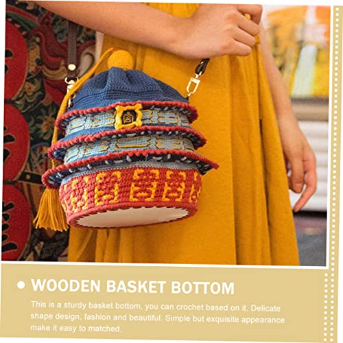 FONDOTIN 5pcs Woven Bag Base Blank Tote Bag Knitting Supplies DIY Kits DIY Bag Wooden Base Wood Basket Bottom Basket Weaving Base Bottom Shaper Pad FONDOTIN